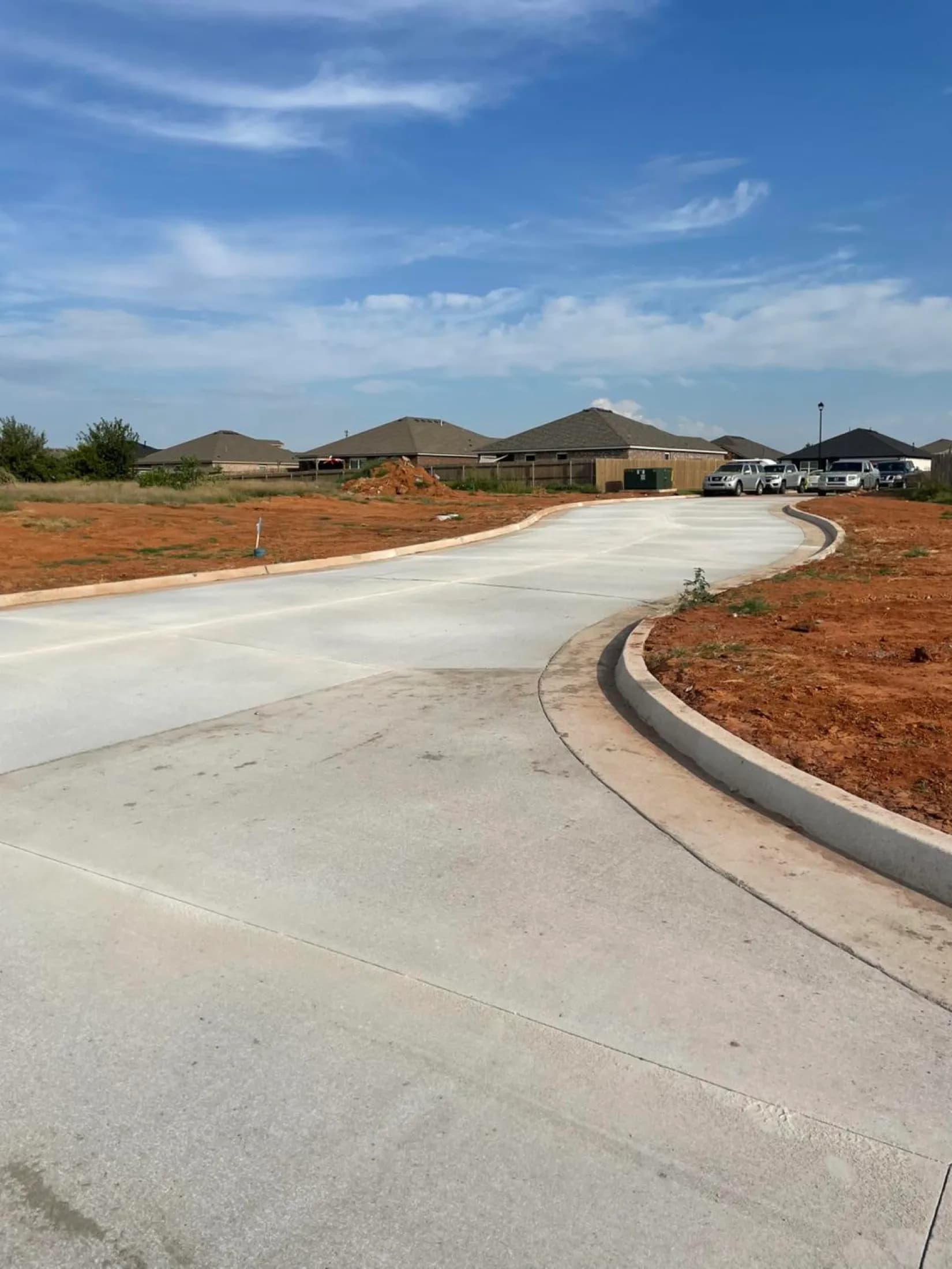Concrete street finished subdivision